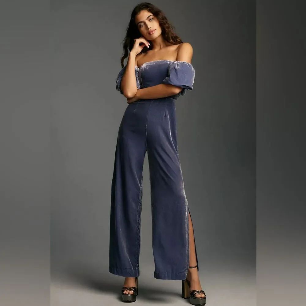 Anthropologie The Femme Velvet Jumpsuit NWT